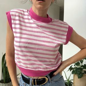 Vintage 80s 90s striped tee tank